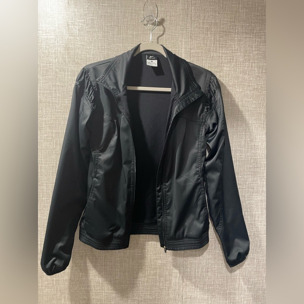 Nike Women's Black Bomber-Style Lightweight Jacket